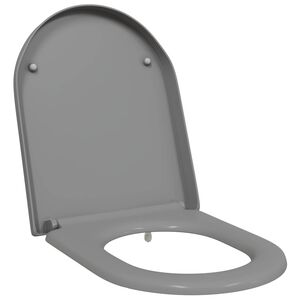 vidaXL Toilet Seat Grey 49 x 36 x 4 cm Duroplast