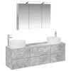 vidaXL Bathroom Furniture Set 4 pcs Concrete Grey