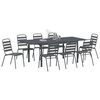 vidaXL Garden Dining Set 9 pcs Anthracite Powder-coated Steel