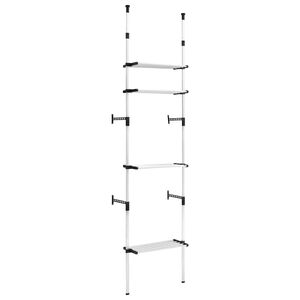 vidaXL Telescopic Wardrobe System | Silver and Black | Aluminium, Plastic
