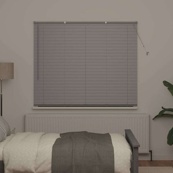 vidaXL Venetian Blinds Height Adjustable Silver 175 x 155 cm Aluminium