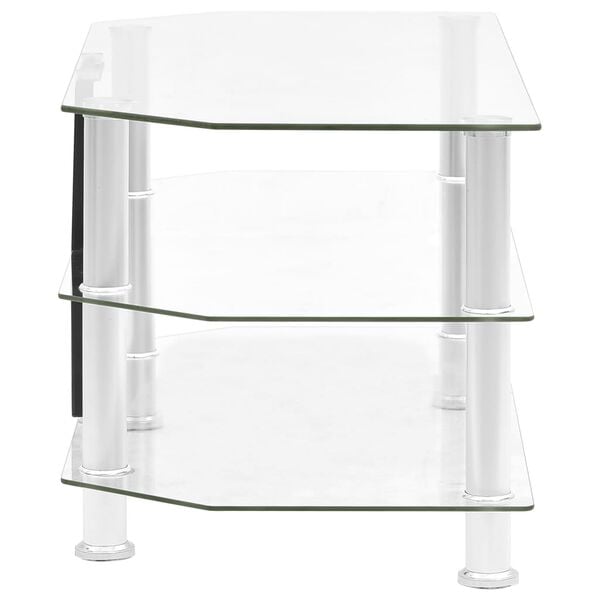vidaXL TV Cabinet Transparent 75x40x40 cm Tempered Glass