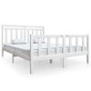 vidaXL Bed Frame without Mattress White Solid Wood 160x200 cm (810093+814105)