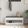 vidaXL Hall Bench with Cushion with Shelf White 103 x 38 x 45 cm