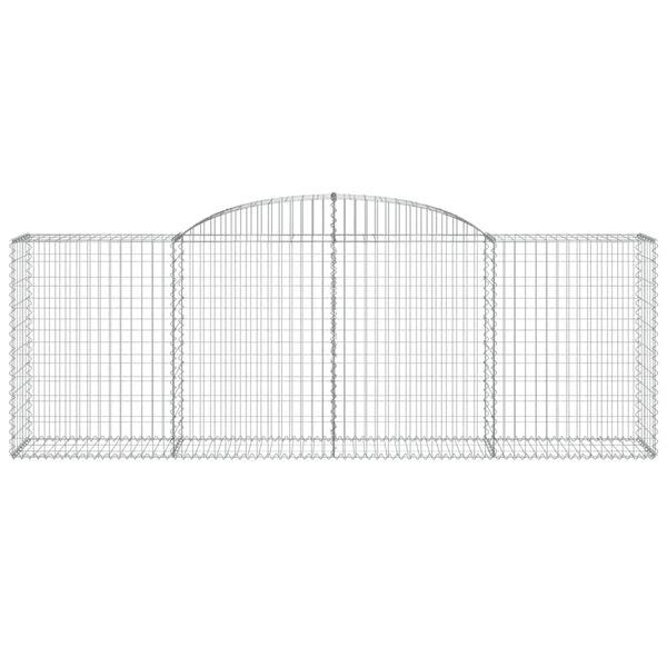 vidaXL Arched Gabion Baskets 7 pcs 300x50x100/120 cm Galvanised Iron