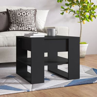 vidaXL Coffee Table Black 55.5x55x45 cm Engineered Wood