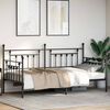 vidaXL Daybed Frame with Headboard Black 90 x 200 cm Steel