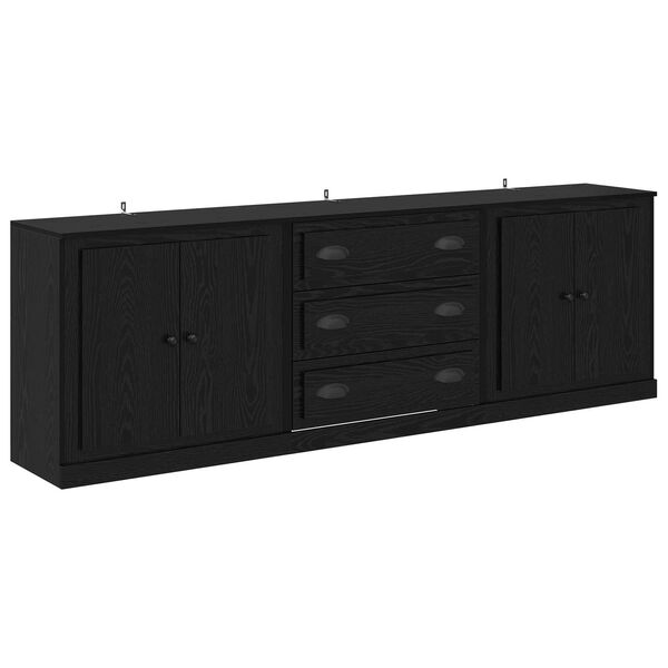 vidaXL Sideboards 3 pcs Black Oak 70 x 35.5 x 67.5 cm Engineered Wood
