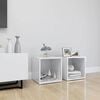 vidaXL 2 Piece TV Cabinet Set High Gloss White 37x35x37 cm Engineered Wood