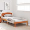 vidaXL Bed Frame with Headboard Wax Brown 80 x 200 cm Solid Pine Wood