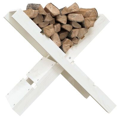 vidaXL Log Holder White 47x39.5x48 cm Solid Wood Pine