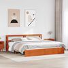 vidaXL Bed Frame with Headboard Wax Brown 180 x 200 cm Solid Pine Wood