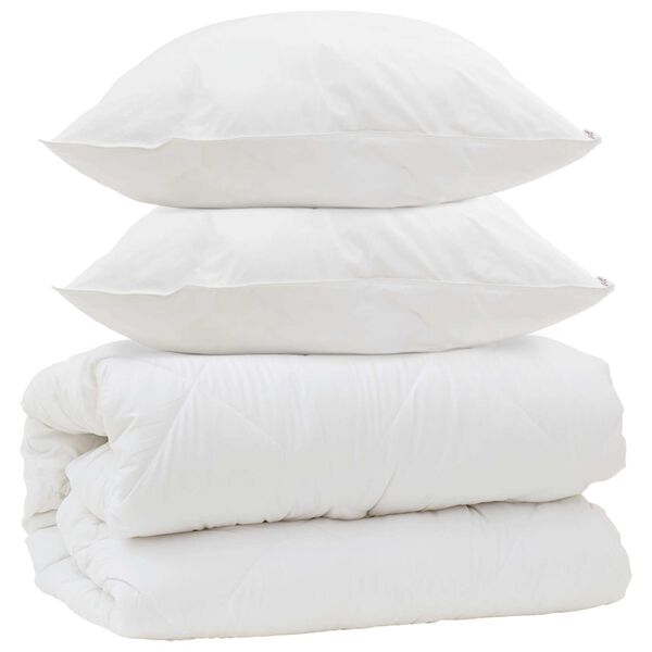 vidaXL Duvet with Pillows with Pillow 3 pcs White Microfiber