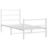 vidaXL Metal Bed Frame without Mattress with Footboard&nbsp;White 90x200cm