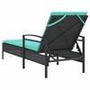 vidaXL Sun Lounger Reclining Black 63 x 200 x 81 cm Poly Rattan