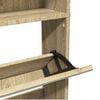 vidaXL Shoe Cabinet 4-Layer Mirror Oak 63x17x134 cm