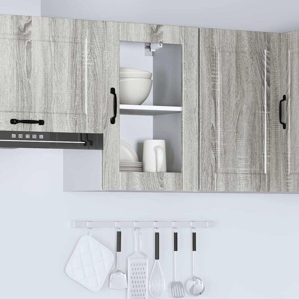 vidaXL Kitchen Wall Cabinet with Glass Door&nbsp;Porto Grey Sonoma