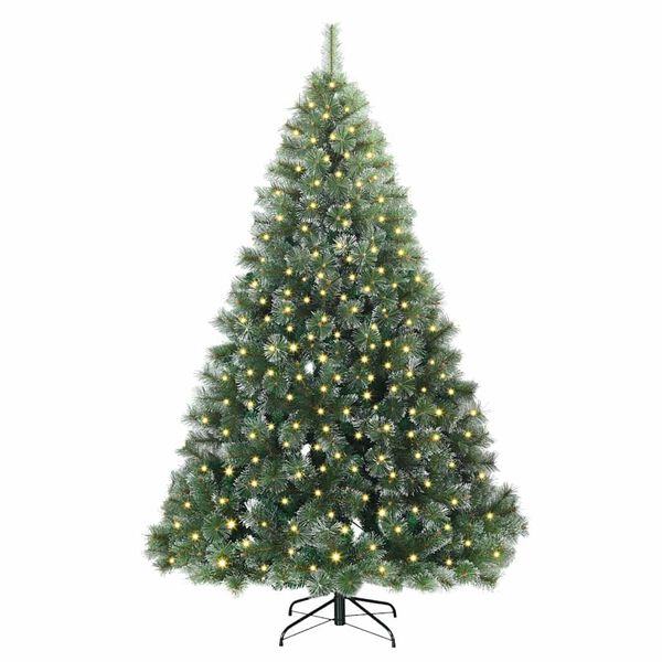 vidaXL Artificial Christmas Tree with 300 LEDs Green 180 cm PE and PVC