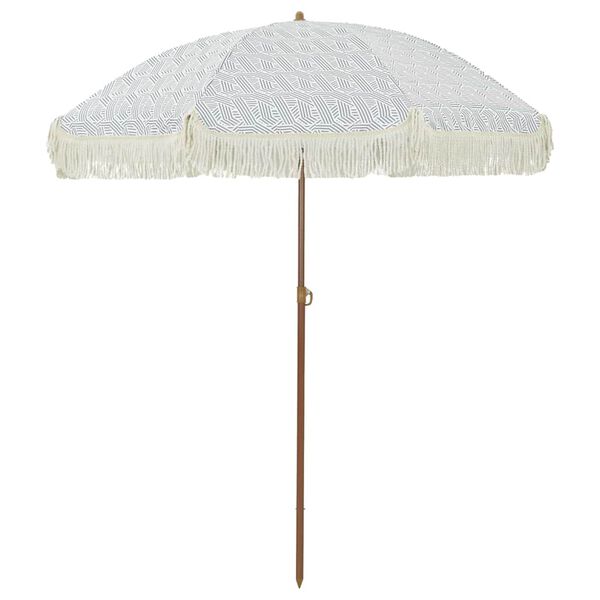 vidaXL Beach Parasol Grey and White 160 x 160 x 196 cm