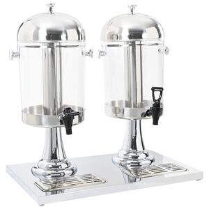 vidaXL Double Juice Dispenser Stainless Steel 2 x 8 L