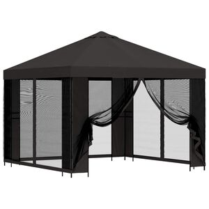 vidaXL Garden Gazebo with Sidewalls 3 x 3 m Anthracite