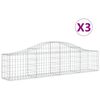 vidaXL Arched Gabion Baskets 3 pcs 200x30x40/60 cm Galvanised Iron