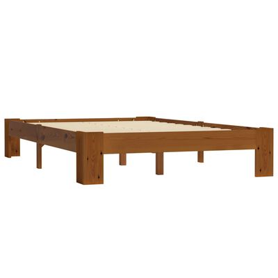 vidaXL Bed Frame Light Brown Solid Pine Wood 120x200 cm | vidaXL.co.uk