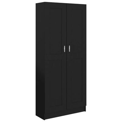 vidaXL Book Cabinet Black 82.5x30.5x185.5 cm Engineered Wood