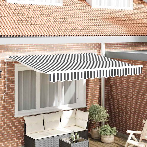 vidaXL Retractable Awning Manual Anthracite 300 x 200 cm Fabric