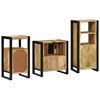 vidaXL Bathroom Furniture Set with Door 3 pcs Brown Solid Reclaim Wood