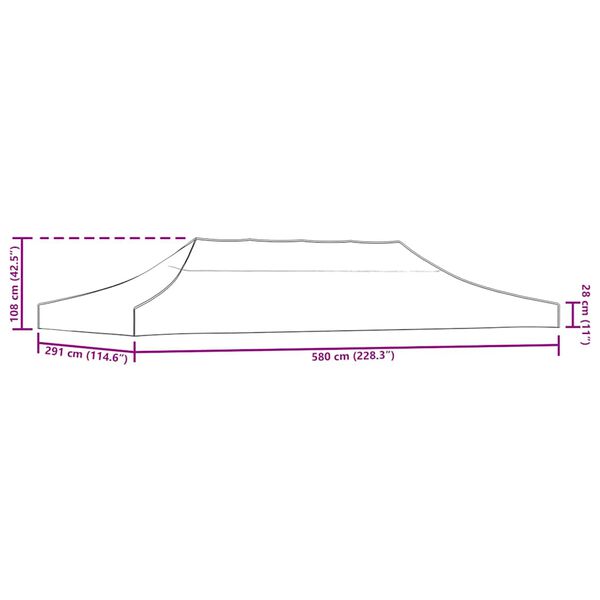 vidaXL Party Tent Roof 3x6 m Anthracite