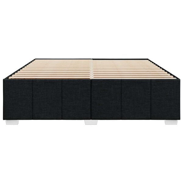 vidaXL Bed Frame without Mattress Black Super King Fabric