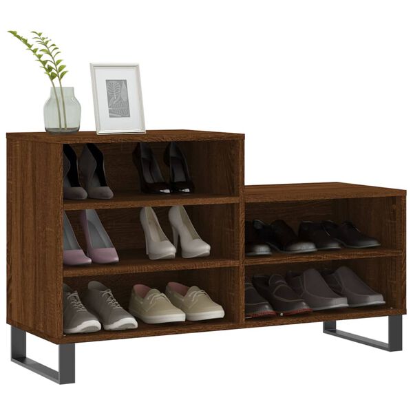 vidaXL Shoe Cabinet Brown Oak 102x36x60 cm Engineered Wood
