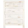 vidaXL Drawer Cabinet White 58x30x75 cm Solid Acacia Wood