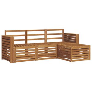 vidaXL Outdoor Sofa Set 4 pcs 4-Seaters Natural Solid Acacia Wood
