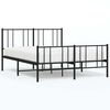 vidaXL Metal Bed Frame without Mattress with Footboard Black 120x200cm