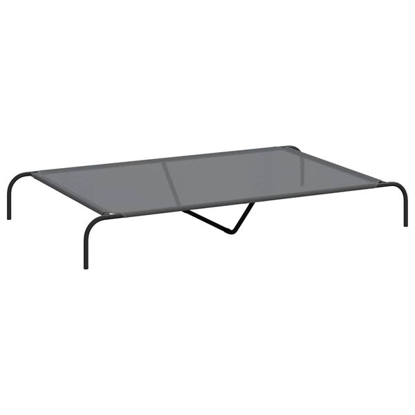 vidaXL Elevated Dog Bed Grey 150x90x20 cm Textilene and Steel