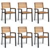 vidaXL Stackable Garden Chairs 6 pcs Solid Wood Acacia and Metal