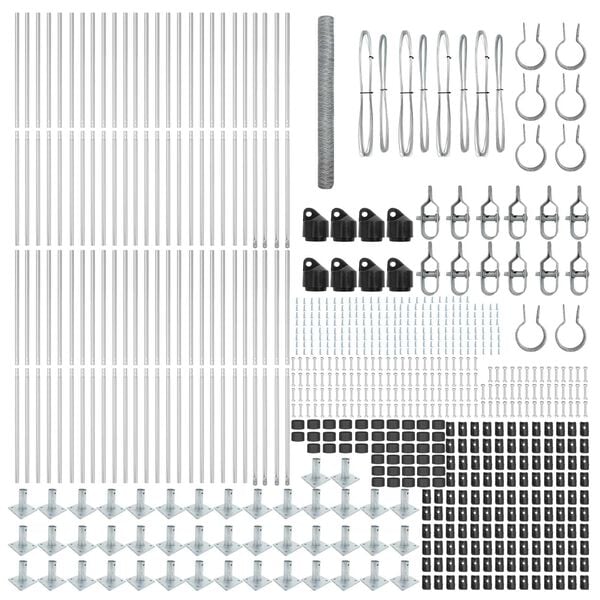 vidaXL Fence Post Silver 100 x 1.4 m (36 mm mesh) Steel