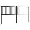 vidaXL Metal Headboard Black 180 cm