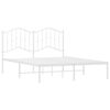 vidaXL Metal Bed Frame without Mattress with Headboard White 140x200cm