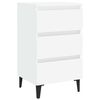 vidaXL Bed Cabinet with Metal Legs White 40x35x69 cm