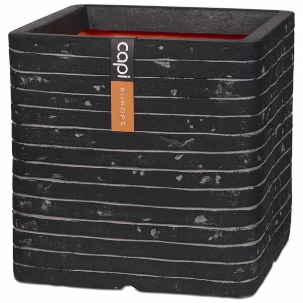 Capi Planter Nature Row Square 30x30 cm Anthracite KRWZ902