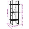 vidaXL 3-Tier Book Cabinet Black 40x30x105 cm Engineered Wood