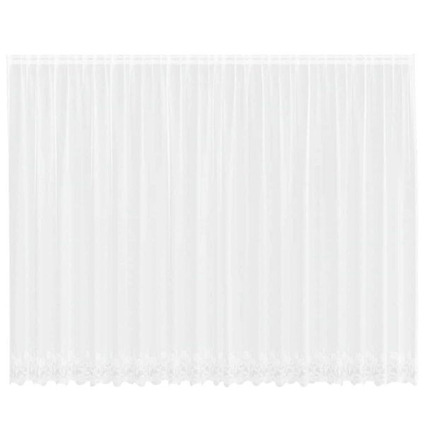 vidaXL Lace Curtain with Curtains Floral White 245 x 500 cm Polyester