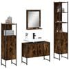 vidaXL 4 Piece Bathroom Cabinet Set Smoked Oak Engineered Wood