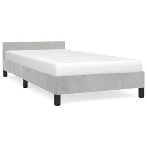 vidaXL Bed Frame without Mattress Light Grey Twin Velvet