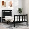 vidaXL Bed Frame without Mattress Black Small Single Solid Wood Pine