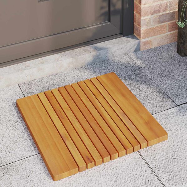 vidaXL Bath Mat Plain Brown 52 x 50 cm Wood