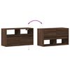 vidaXL TV Wall Cabinet with LED Lights Brown Oak 80x31x45 cm